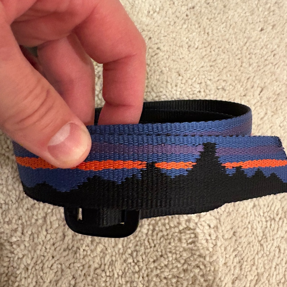 Patagonia Black Belt with Blue and Red Accents